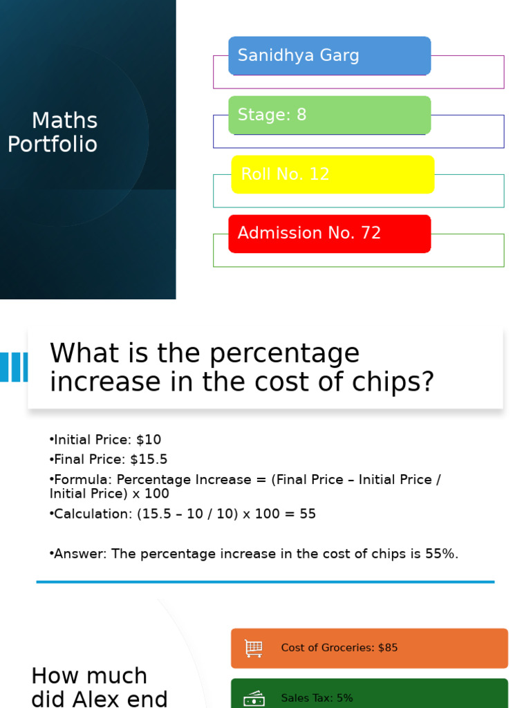 Maths Portfolio Sanidhya Garg Stage 8 | PDF