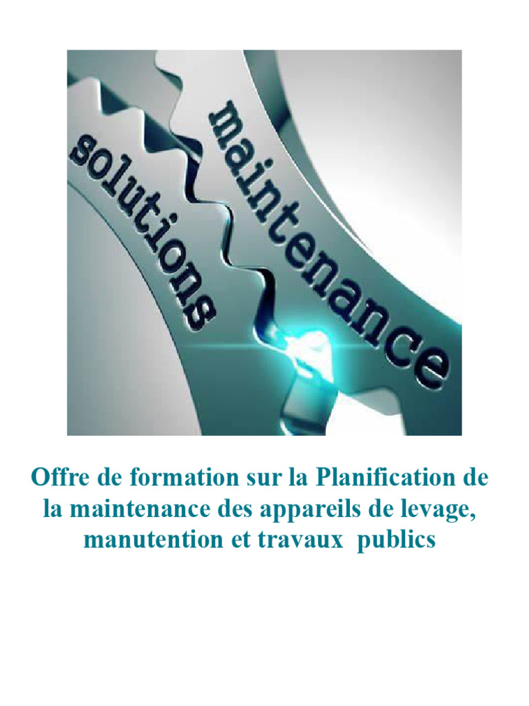 Formation en Planification de Maintenance | PDF