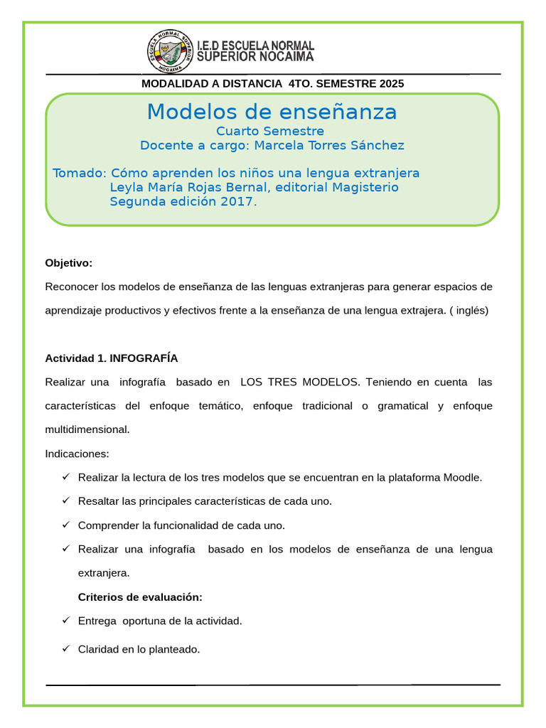 Actividad Numero Uno Modelos de Enseñanza | PDF | Enseñando | Infografia