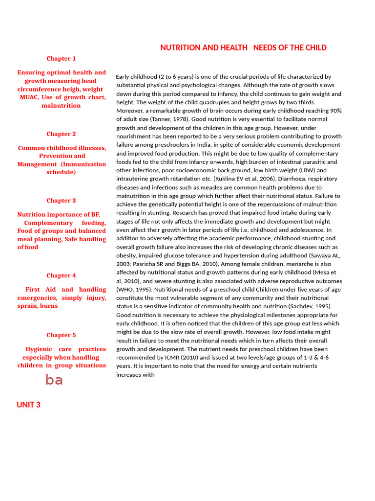 Child Nutrition and Health Essentials | PDF | Common Cold | Dietary Fiber