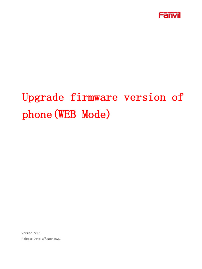Fanvil Phone Firmware Upgrade Guide | PDF | Computer Architecture ...
