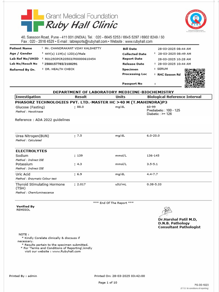 Department of Laboratory Medicine-Biochemistry Phasorz Technologies Pvt ...