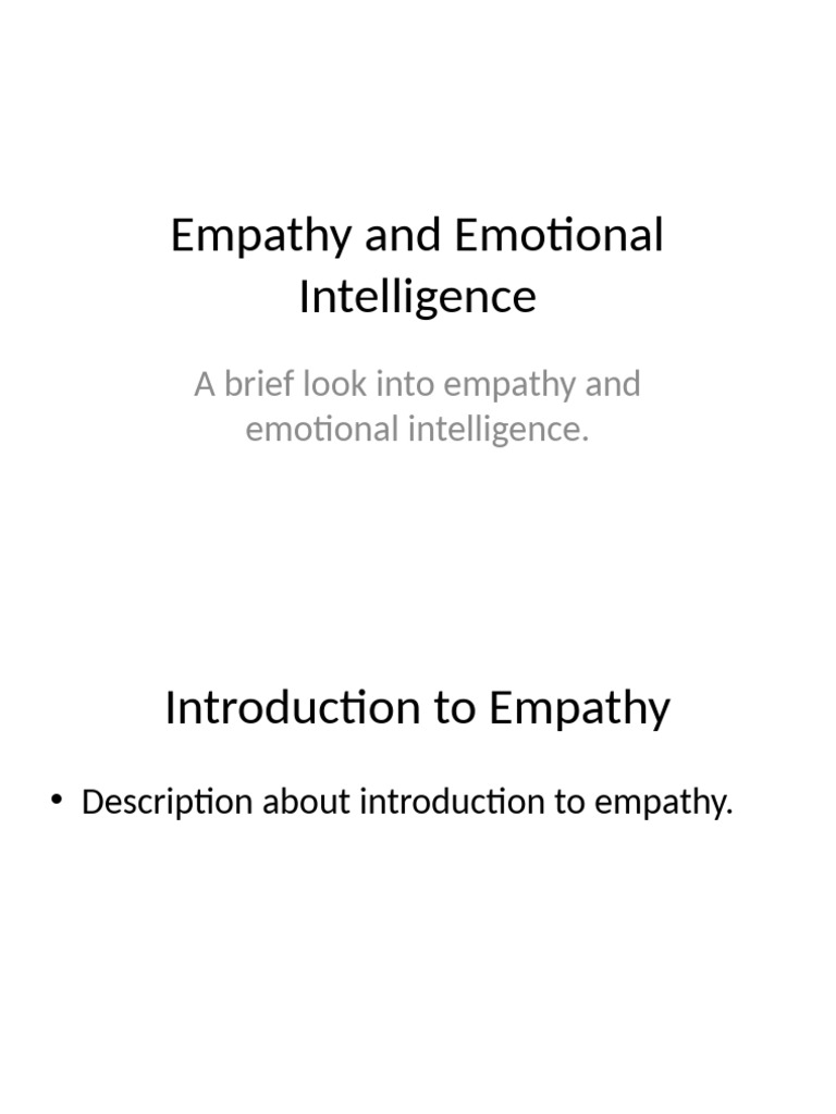 Empathy and Emotional Intelligence | PDF