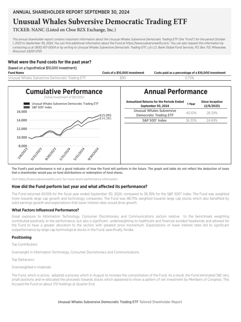 Nanc Etf Final | PDF | Exchange Traded Fund | Investing