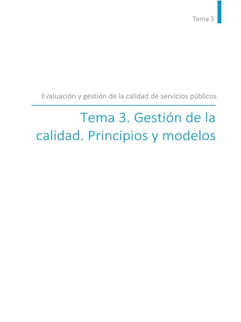 Tema 3. Gestión de La Calidad. Principios y Modelos | PDF | Calidad ...