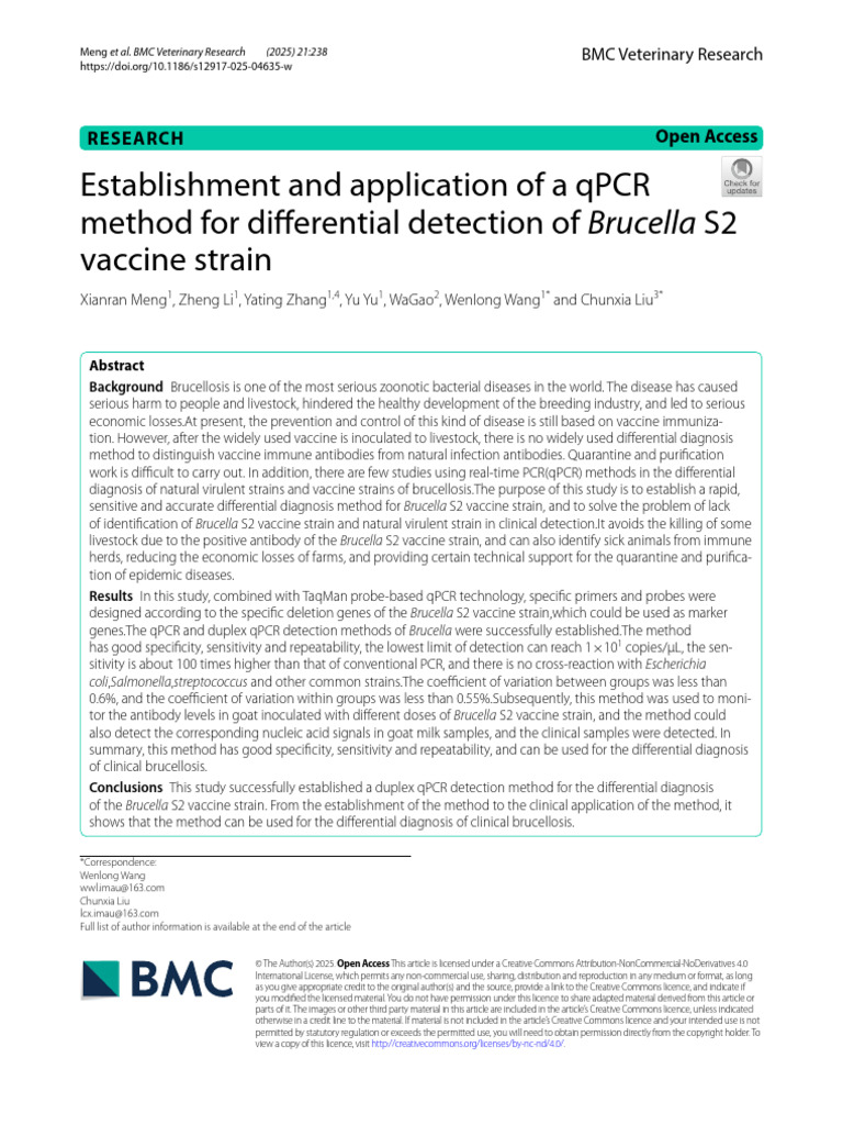 2025 - Establishment and Application of A QPCR Method For Differential ...