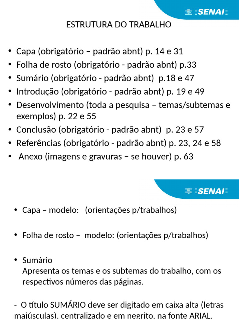 Estrutura de Trabalho Acadêmico ABNT | PDF | Caixa alta e caixa baixa