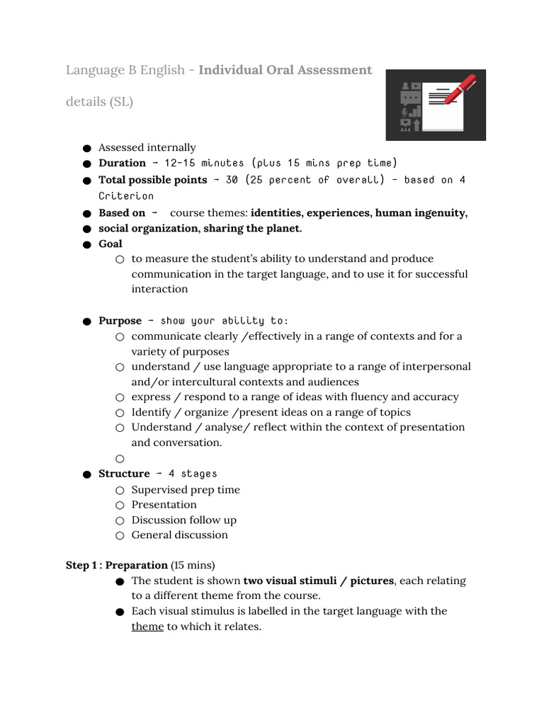 English Oral Assessment Guide | PDF | Communication | Fluency