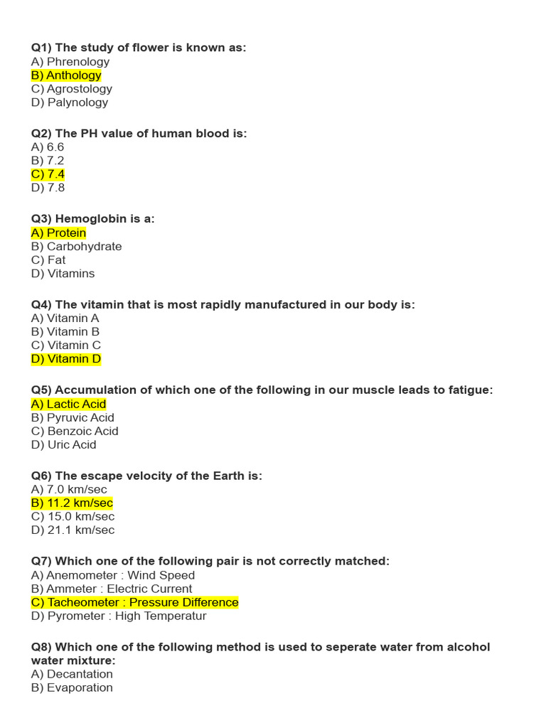 10,000 General Science Questions PDF | PDF | Oxide | Iron
