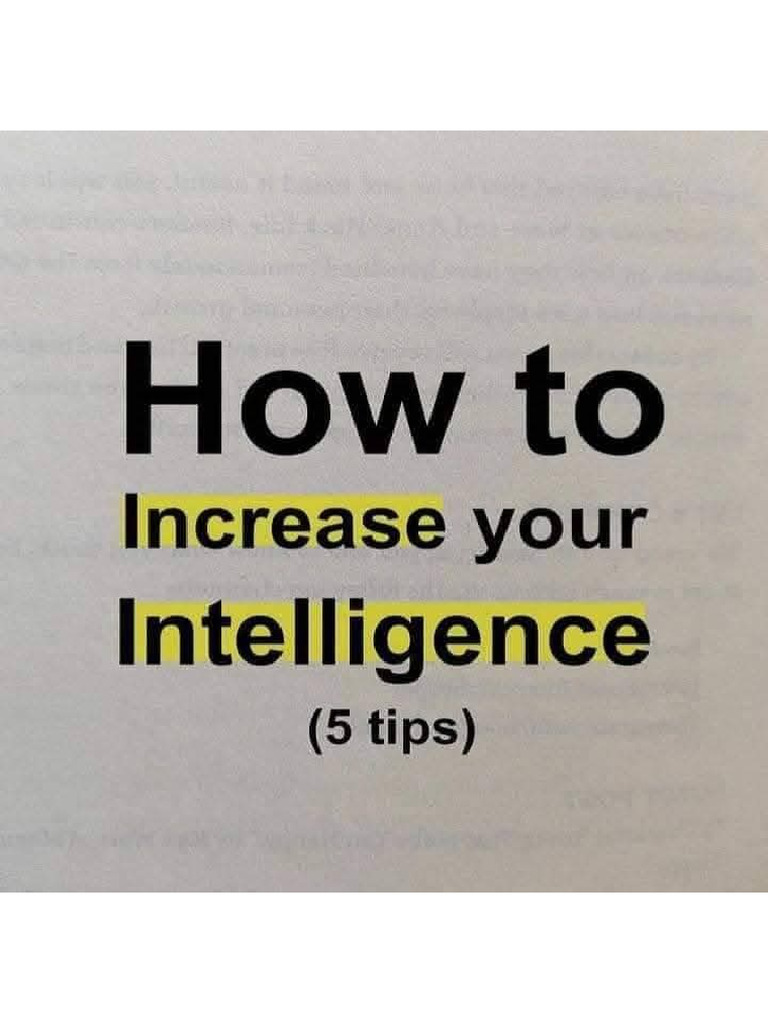 How To Increase Your Intelligence | PDF