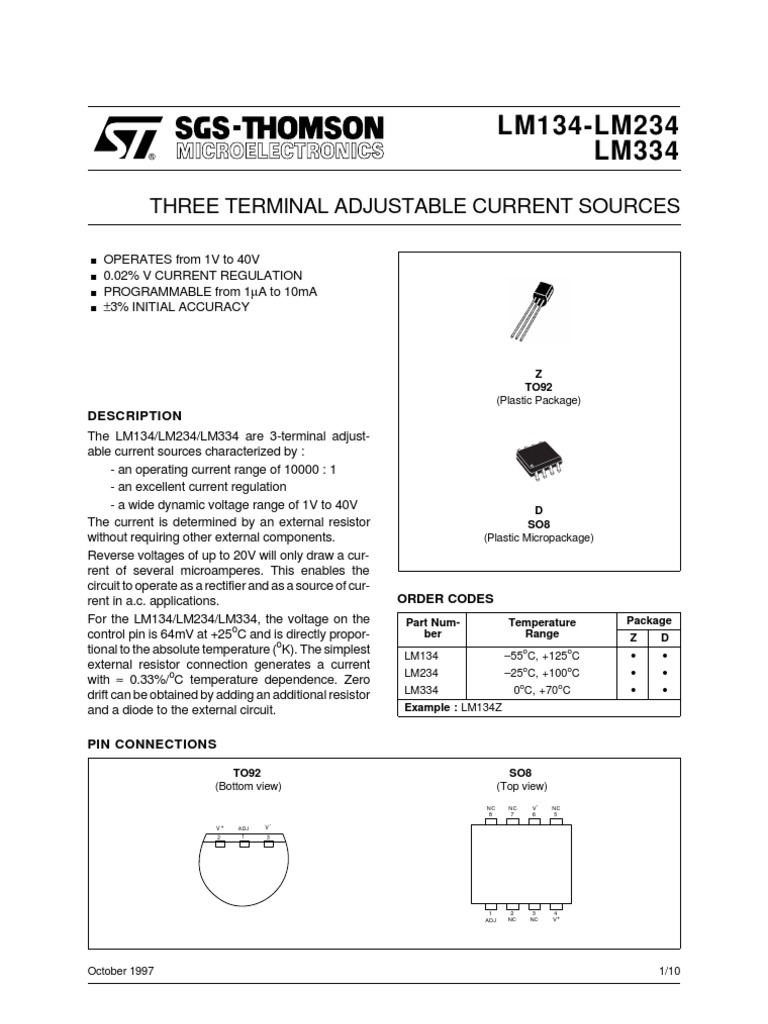 LM334 ST | PDF