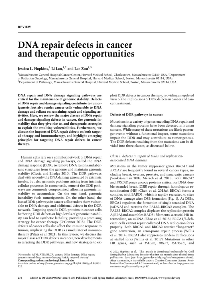 Genes Dev-2022-Hopkins-278-93_230612_072121 | PDF | Dna Repair | Dna ...