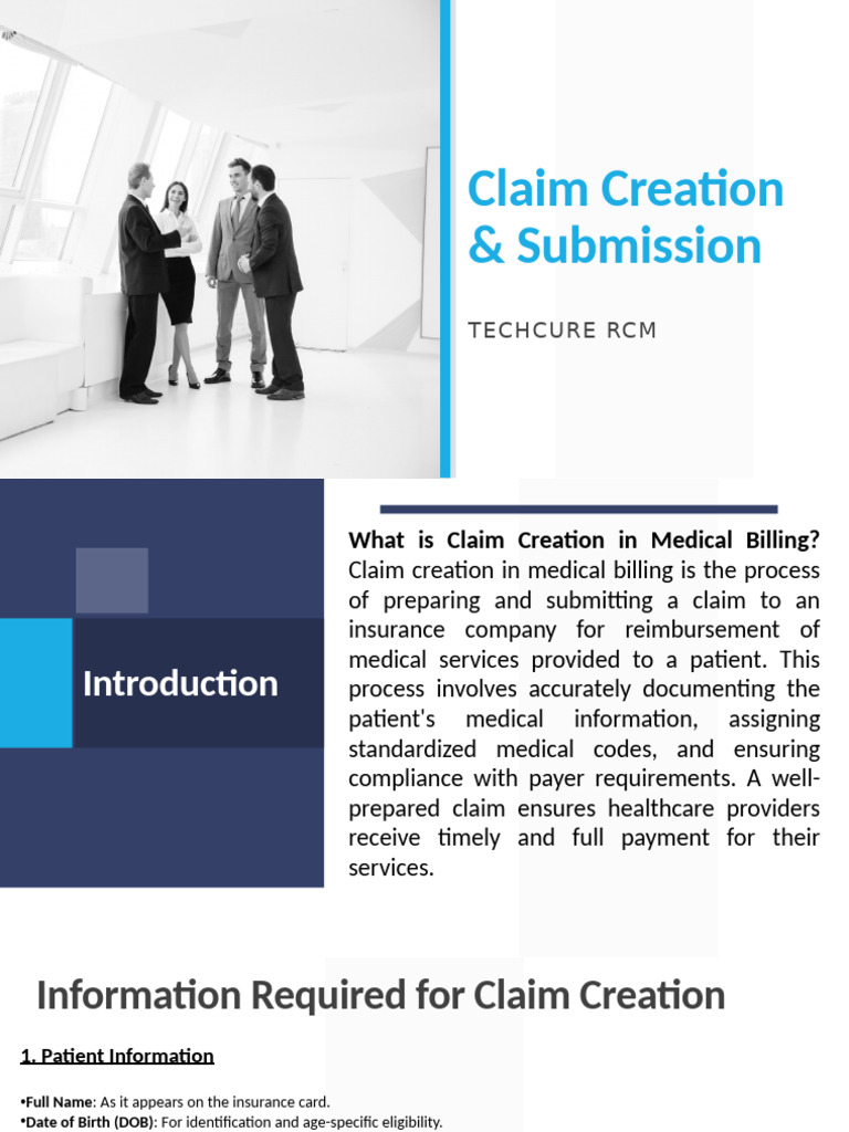 Claim Creation & Submission | PDF | Social Programs | Health Economics