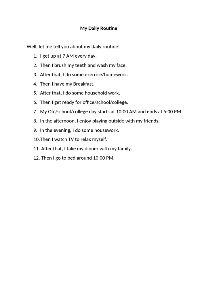 Daily Routine | PDF