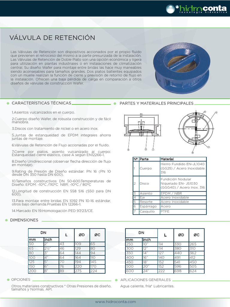 VÁLVULA de Retención | PDF | Rieles | Ingeniería mecánica