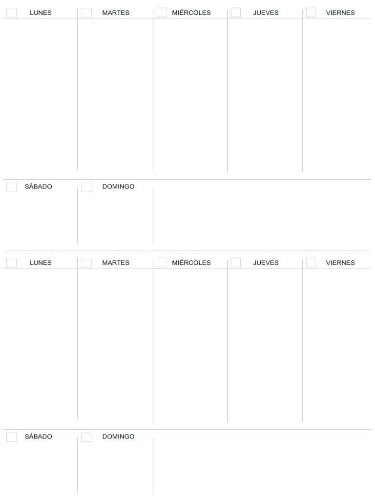 Calendario Semanal Simplificado | PDF