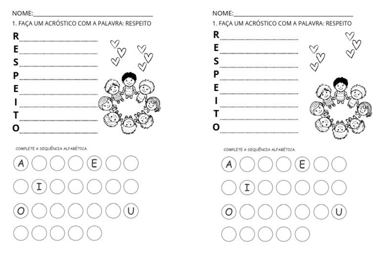 Acróstico da Palavra Respeito | PDF