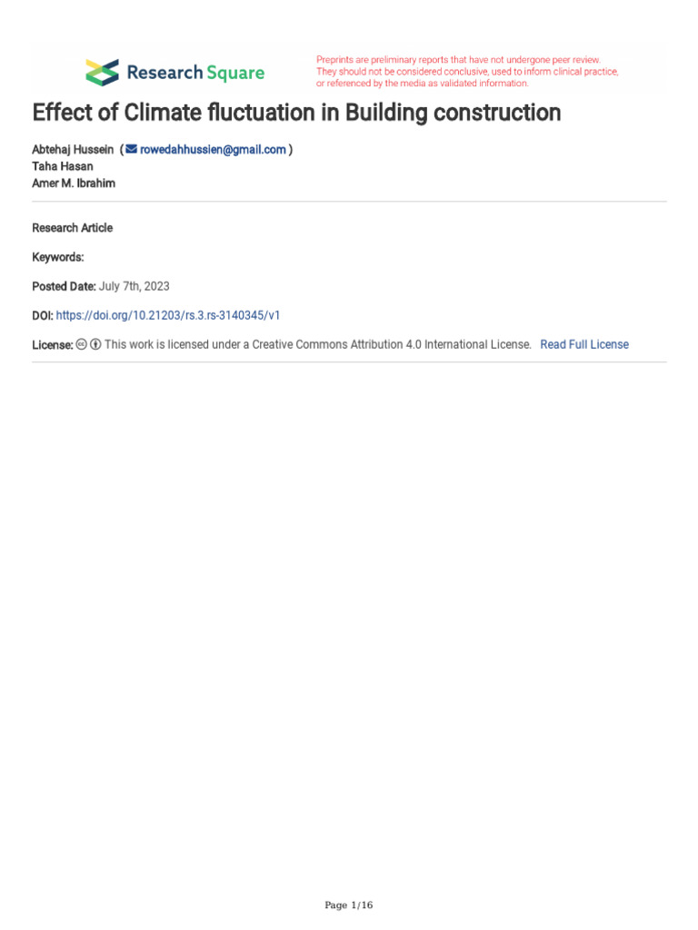 Effect of Climate Fluctuation in Building Construc | PDF | Green ...