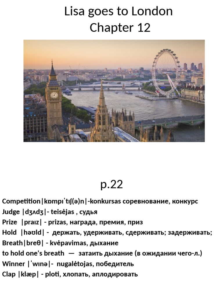 Lisa Goes To London Chapter 12 Summary | PDF
