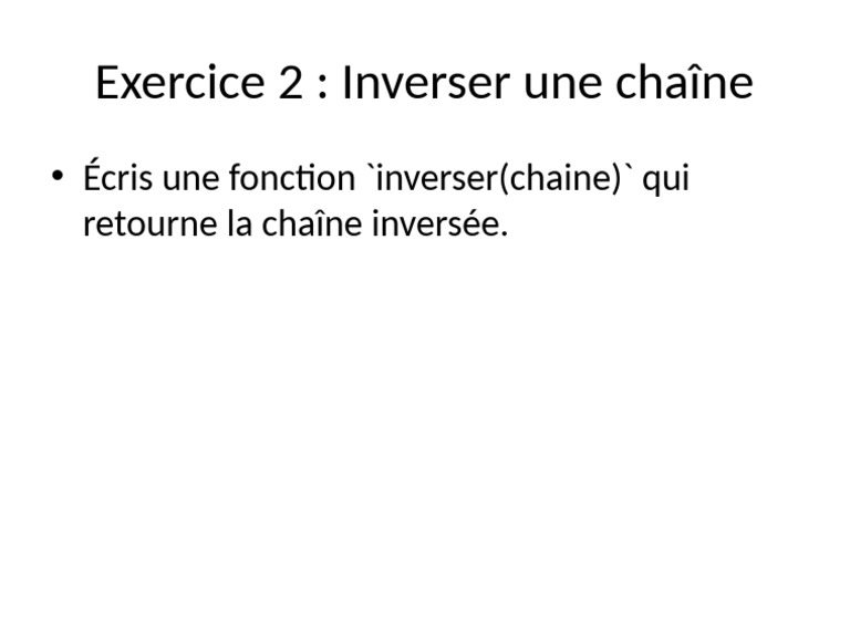 Inverser une chaîne en Python | PDF