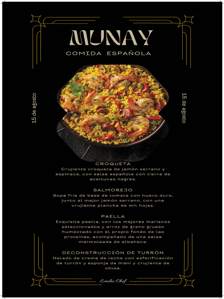 Menu Final Munay | PDF