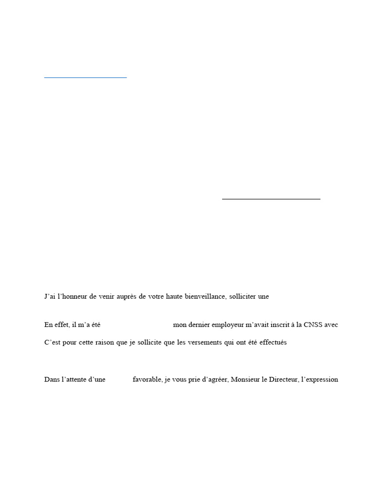 Demande de régularisation CNSS | PDF