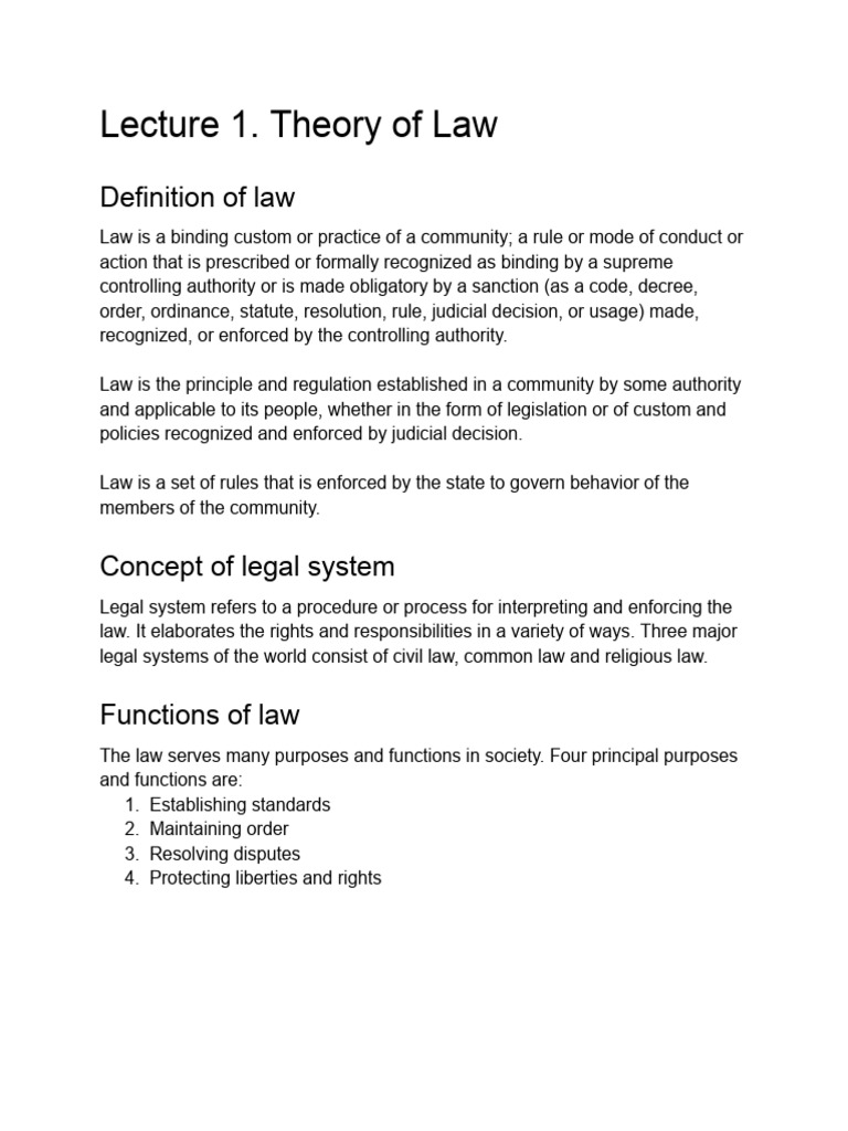 Overview of Legal Theory and Functions | PDF | Sharia | Crimes