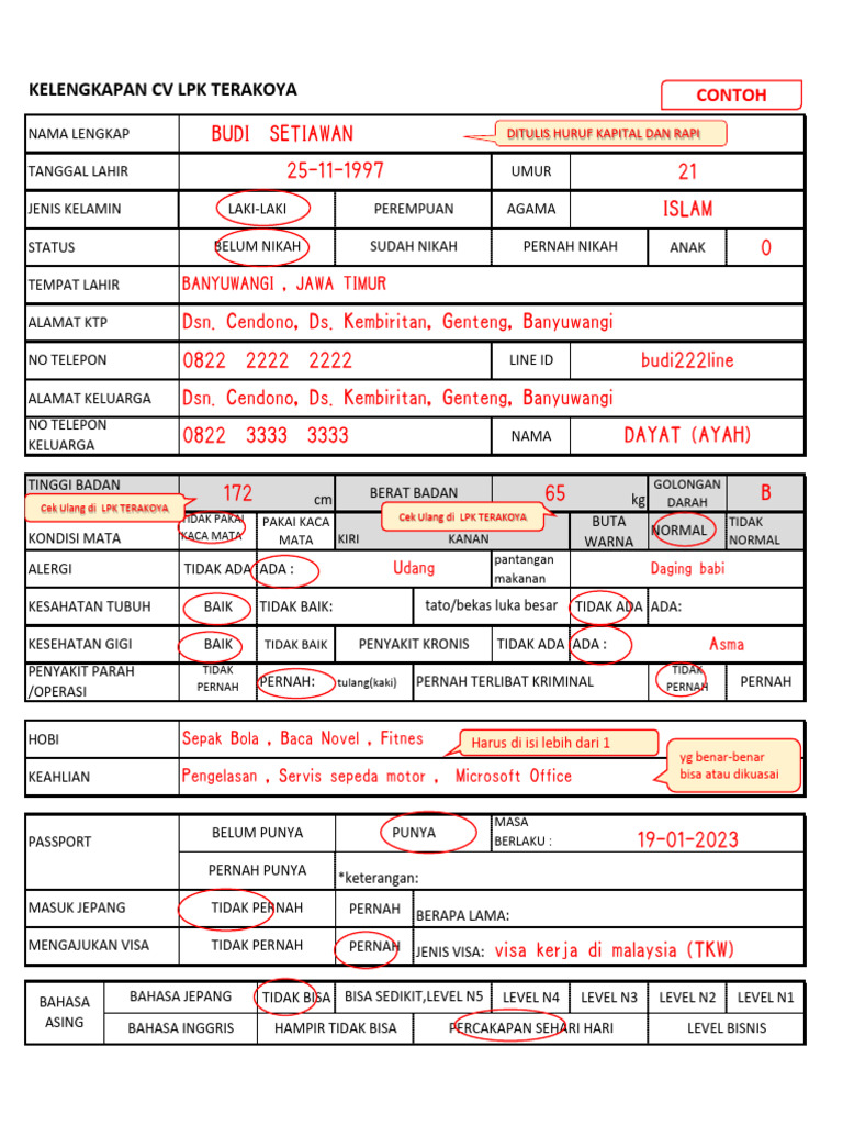 CV LPK Terakoya: Data Budi Setiawan | PDF