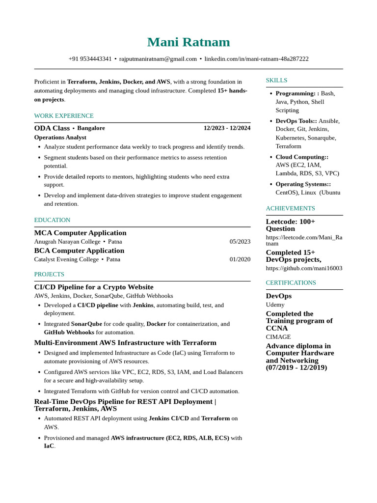 DevOps Specialist with AWS Expertise | PDF | Amazon Web Services ...