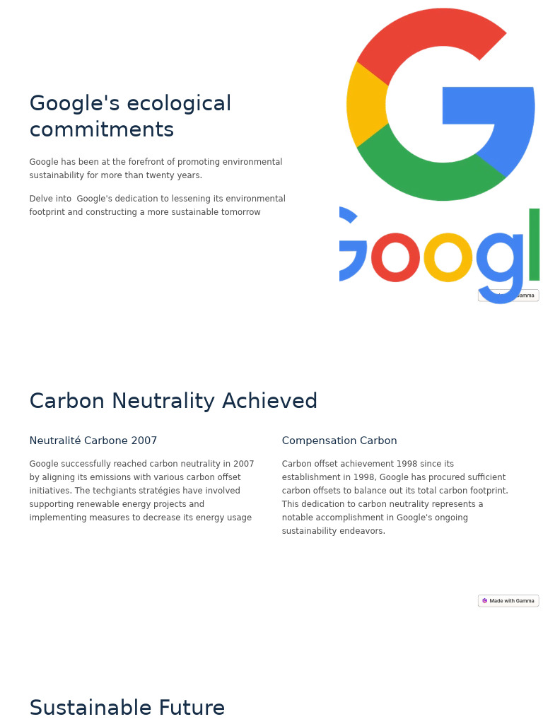Googles Ecological Commitments | PDF