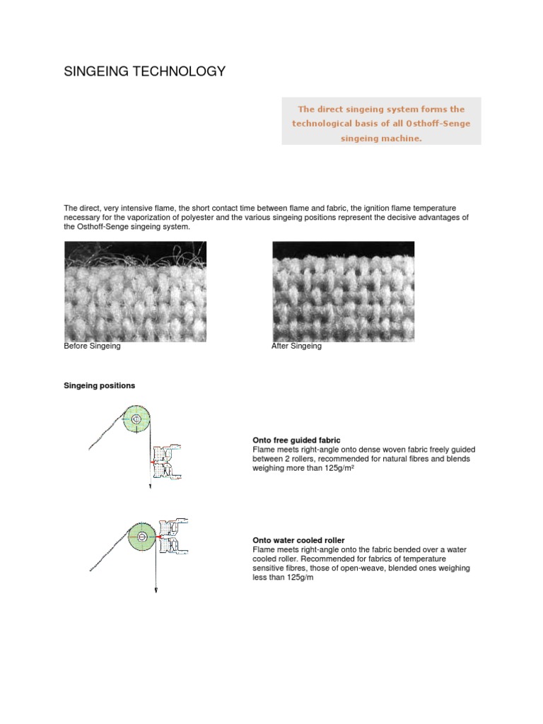 Osthoff-Senge Singeing Machine Overview | PDF | Textiles | Washing Machine