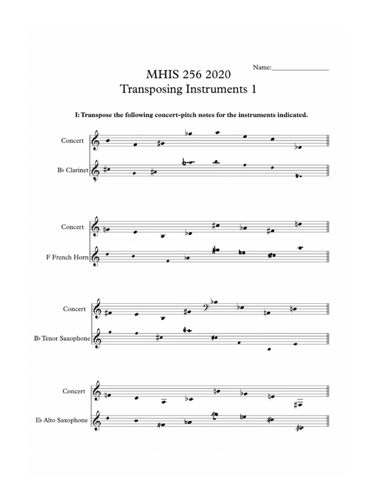 Transposing 1 | PDF