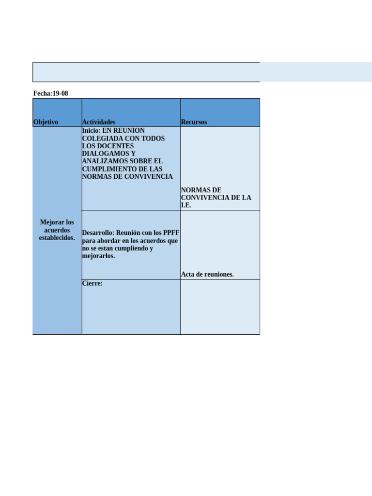 Actualización Normas de Convivencia IE | PDF