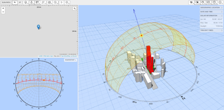 3D Sun Path Diagram Overview | PDF | Geographical Technology | Cartography