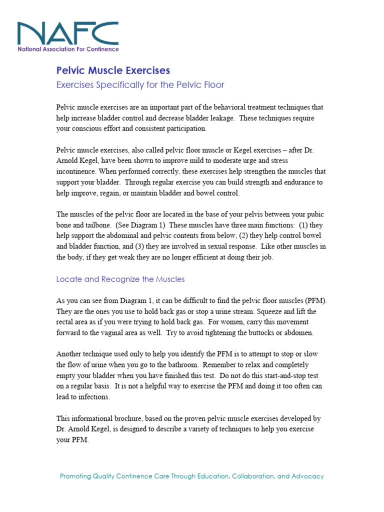 Effective Pelvic Floor Exercises Guide | PDF | Urinary Incontinence ...