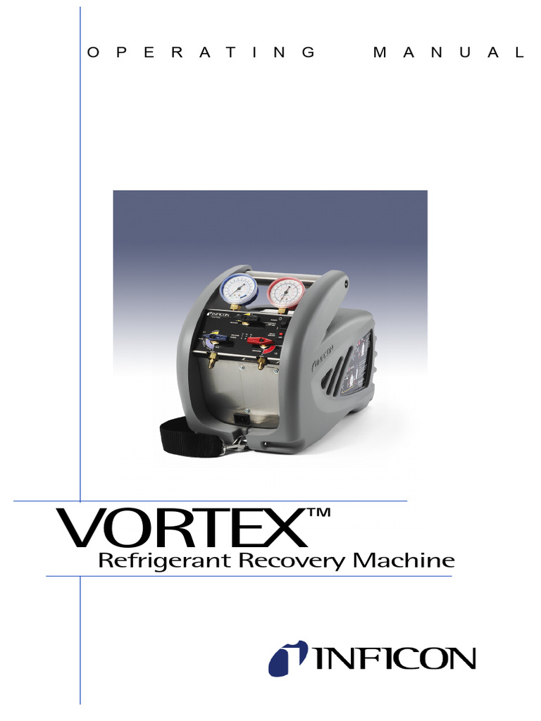 Vortex Refrigerant Recovery Manual | PDF | Valve | Switch