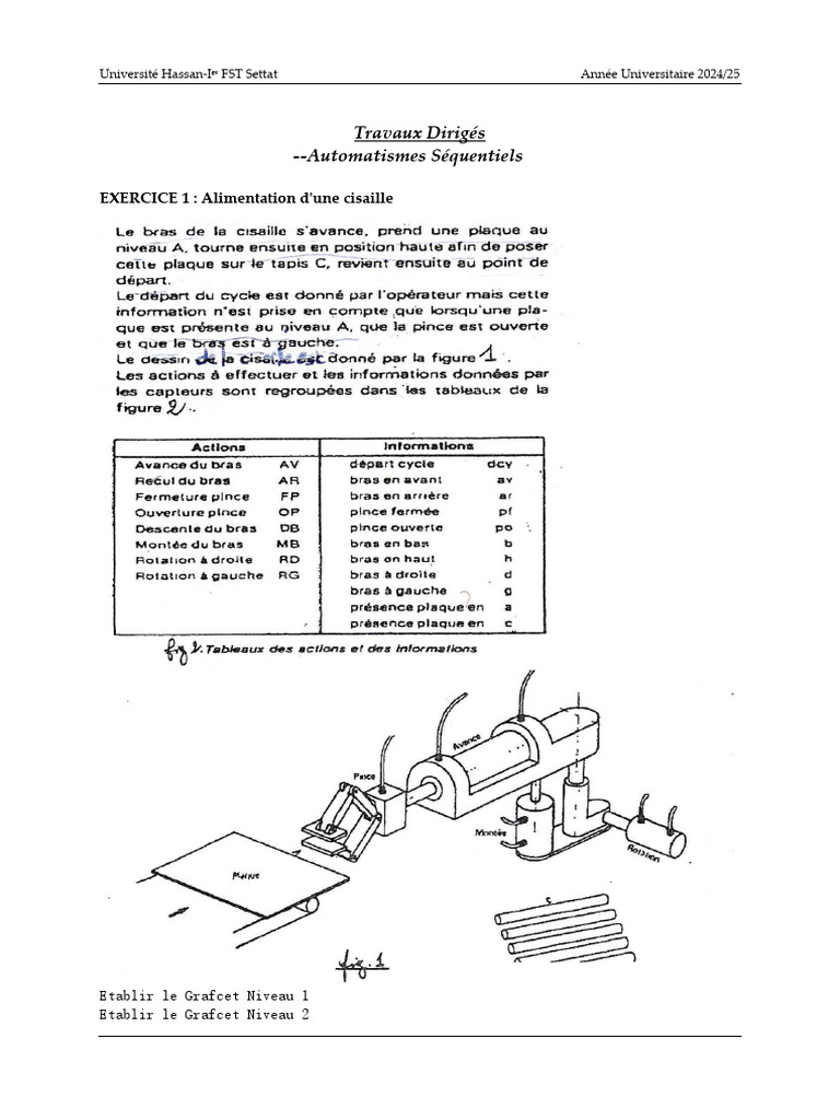 TD Grafcet : Automatismes Séquentiels | PDF