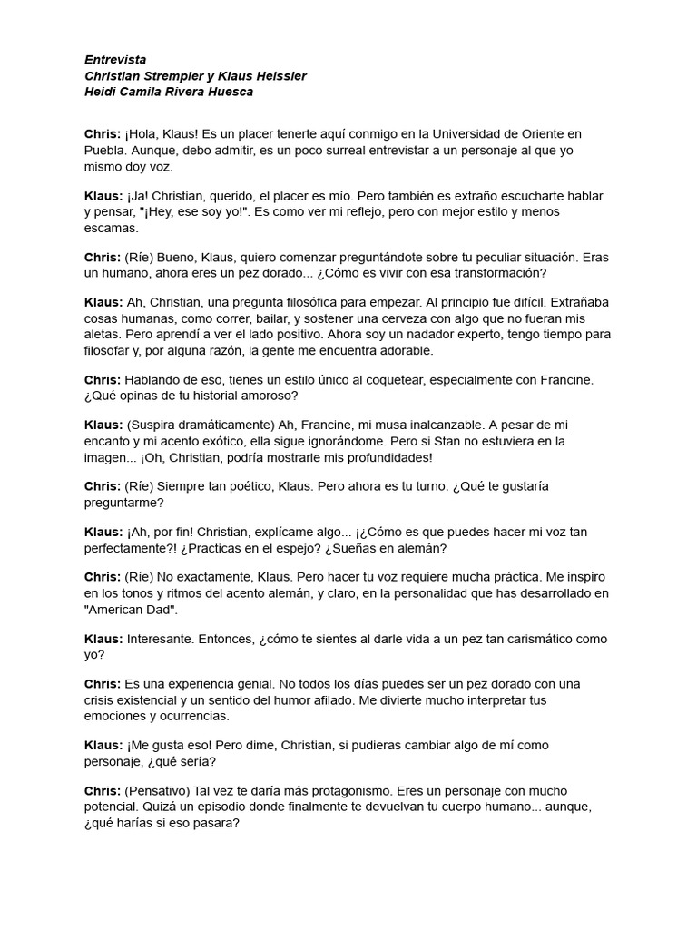 Entrevista a Klaus Heissler de American Dad PDF