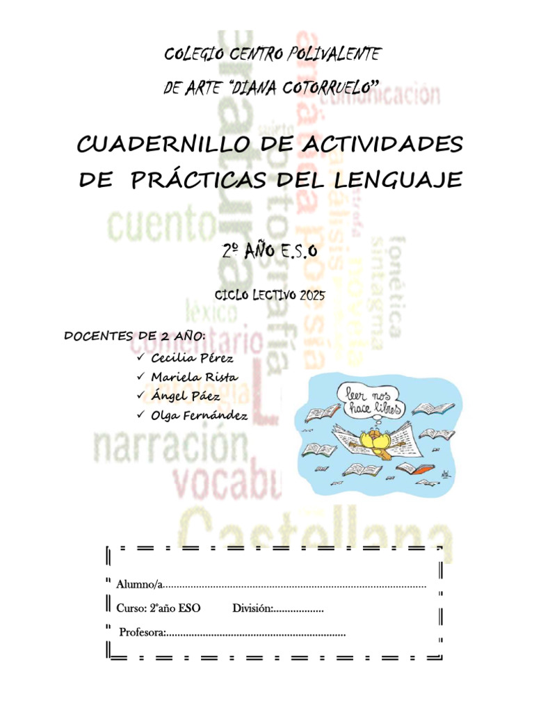 Actividades de Prácticas Del Lenguaje para 2 Año | PDF | Vocal | Sílaba