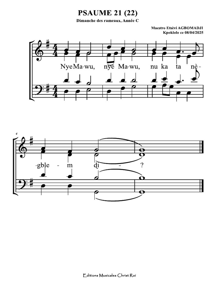Psaume 21 Rameaux Année C | PDF