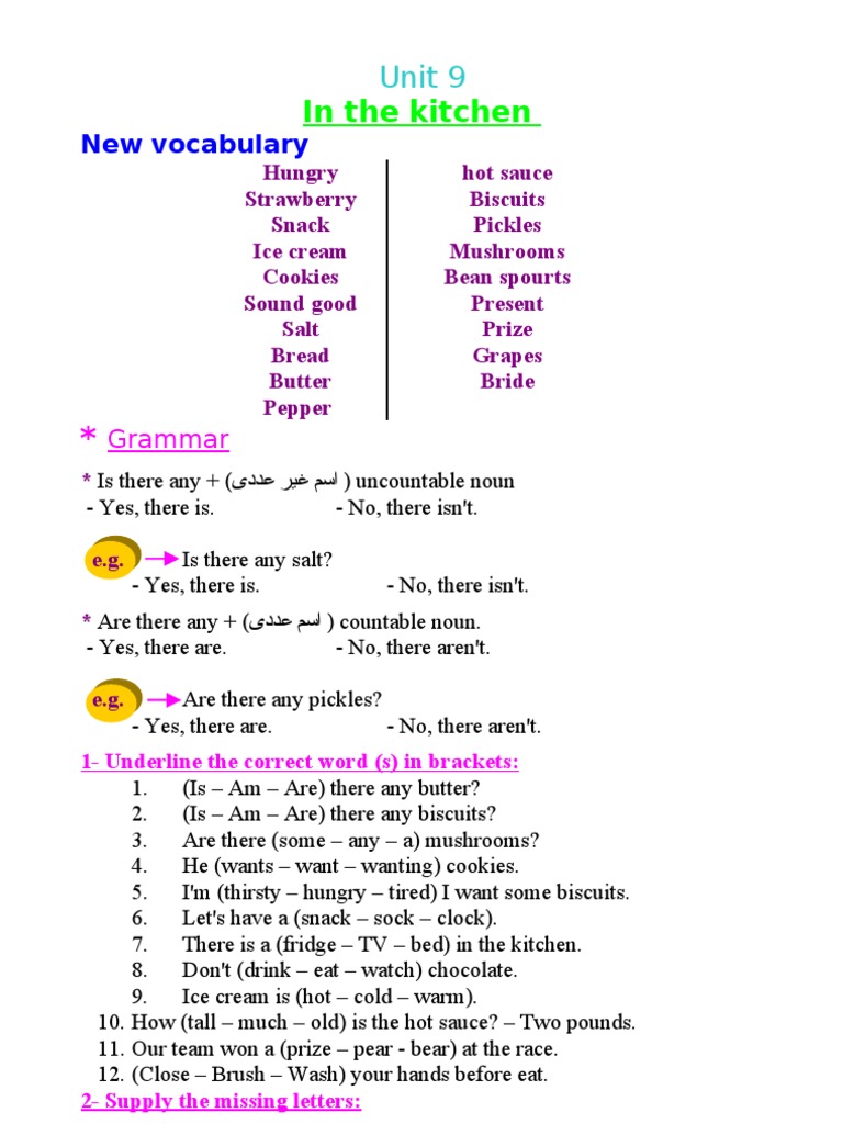 Beginner English Kitchen Lesson | PDF | Food And Drink | Food And Drink ...