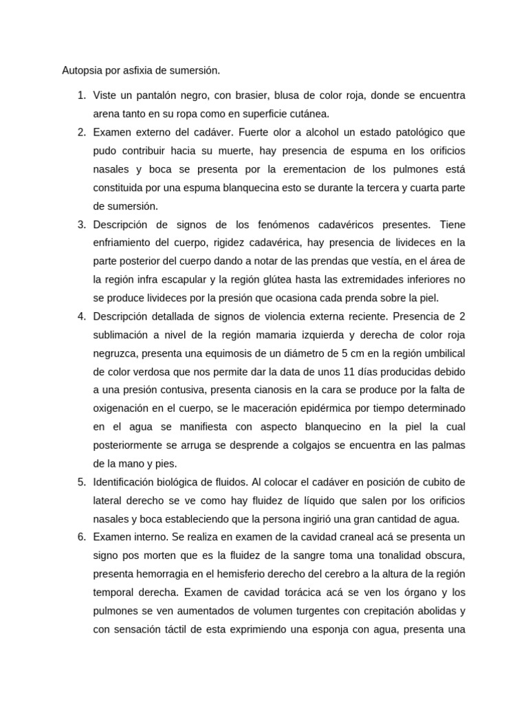 Autopsia de asfixia por sumersión | PDF | Anatomía