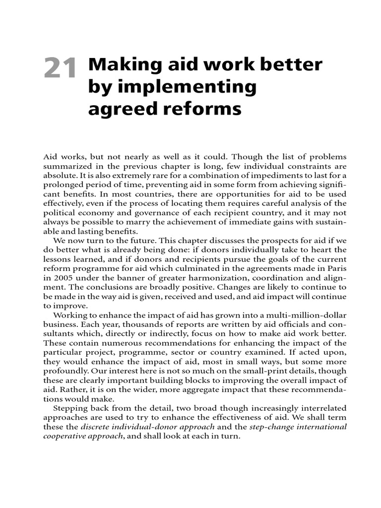 Making Aid Work Better by Implementing Agreed Reforms | PDF | Aids ...