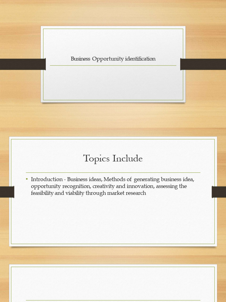 Identifying Business Opportunities Guide | PDF | Entrepreneurship ...