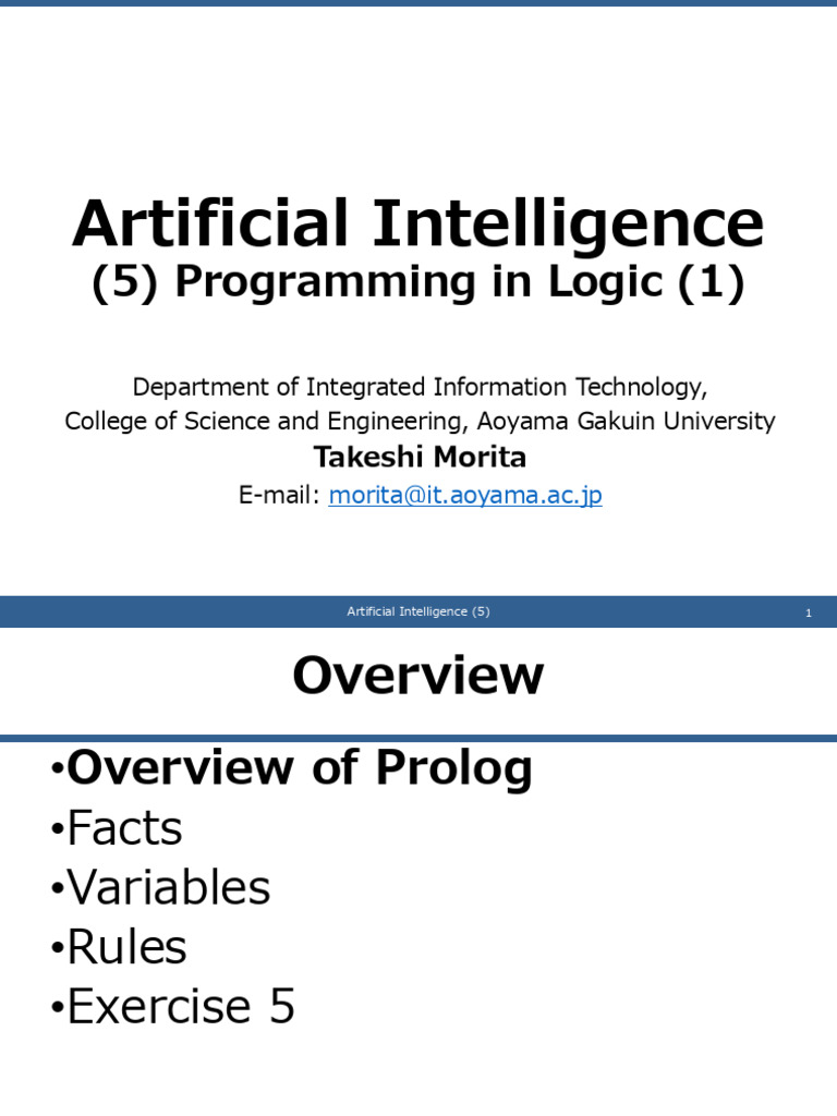Prolog Programming Overview by Morita | PDF | Grammar | Computer ...