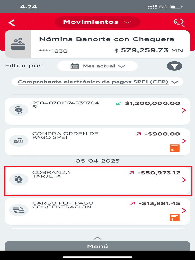 Pago Banorte $50,973 | PDF