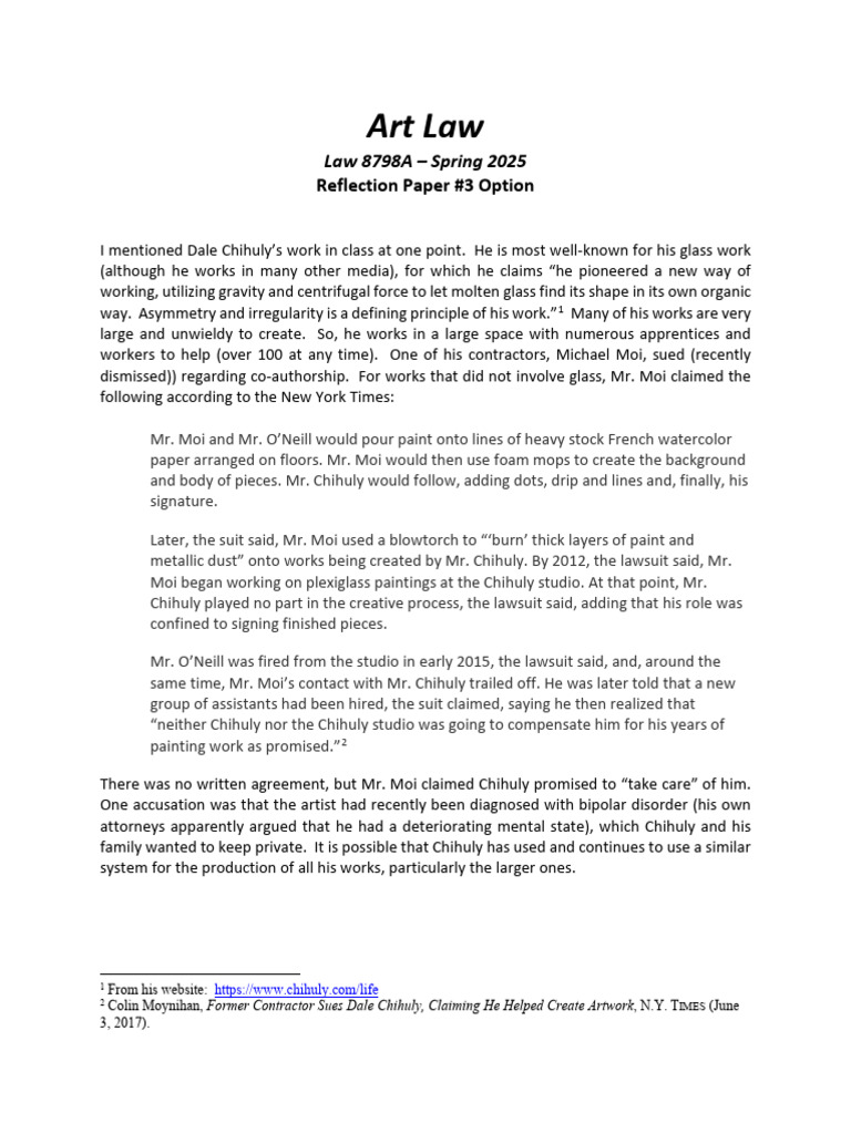 Art-Sp25-Reflection+Topic+3 | PDF