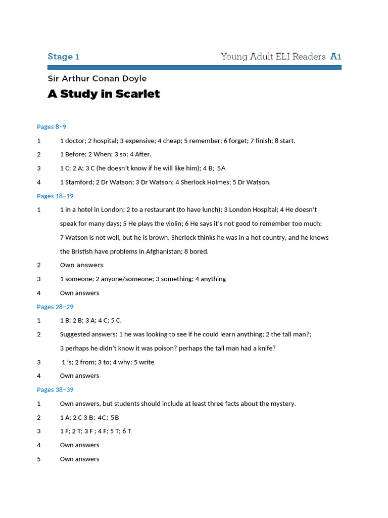 Lucy Ferrier in A Study in Scarlet | PDF | Dr. Watson | Fictional Gentry