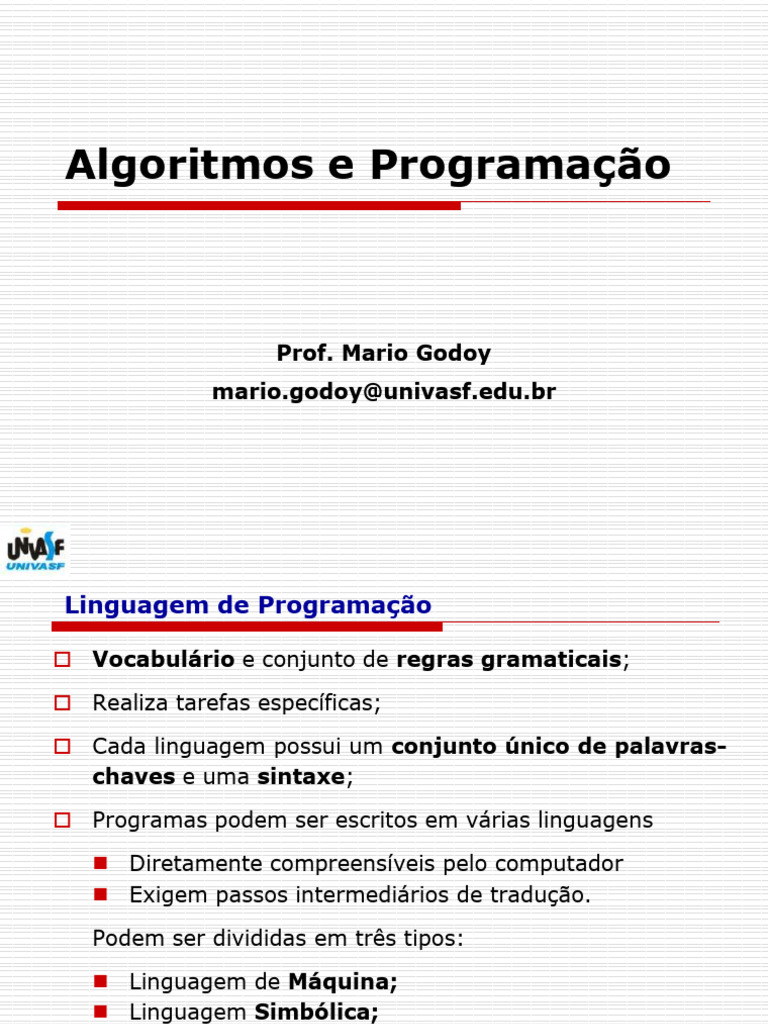 AlgoritmosProgramacao Aula4 | PDF | Linguagem de programação | C ...