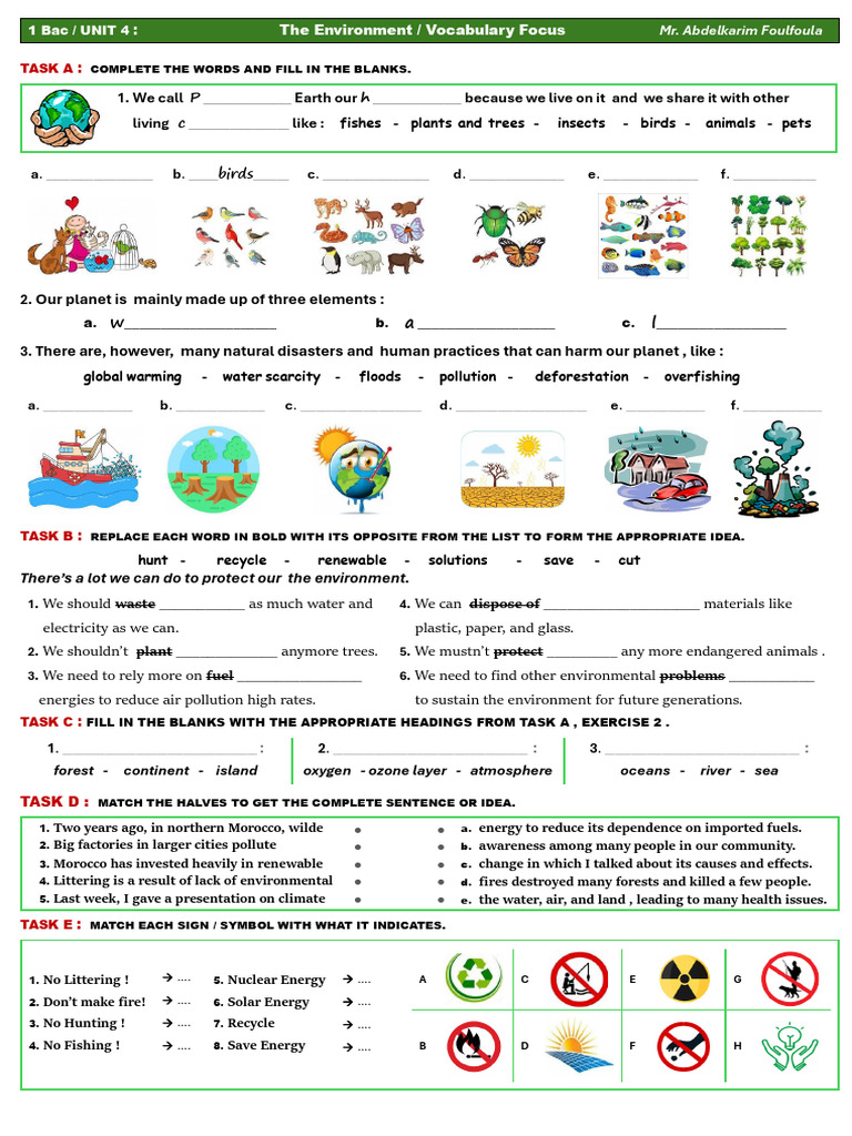 Environment Vocabulary for Students | PDF | Natural Environment | Water